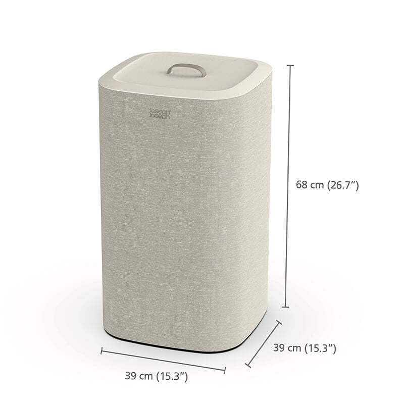 ตะกร้าผ้า 2 ช่อง สำหรับแยกประเภทผ้าหรือสีผ้า Joseph Joseph รุ่น Tota สี Ecru ความจุ 60L N50019
