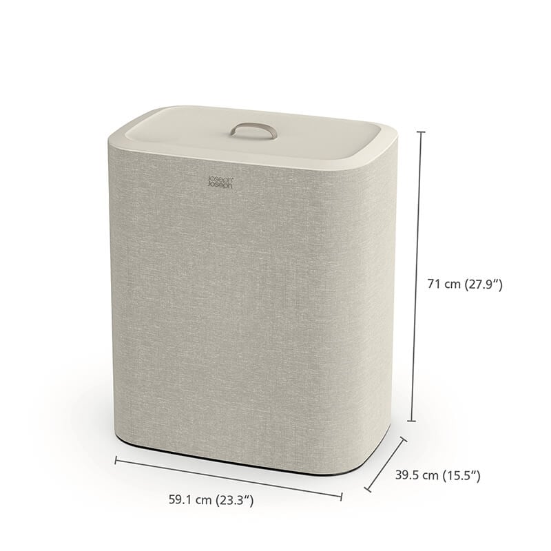 ตะกร้าผ้า 3 ช่อง สำหรับแยกประเภทผ้าหรือสีผ้า Joseph Joseph รุ่น Tota สี Ecru ความจุ 90L N50021