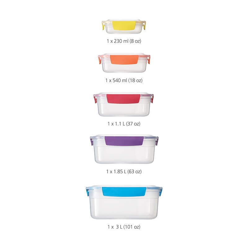 ชุดกล่องเก็บอาหาร 5 ชิ้น 5 ไซซ์ Joseph Joseph รุ่น Nest เก็บซ้อนกันได้ คละสี N81081_2