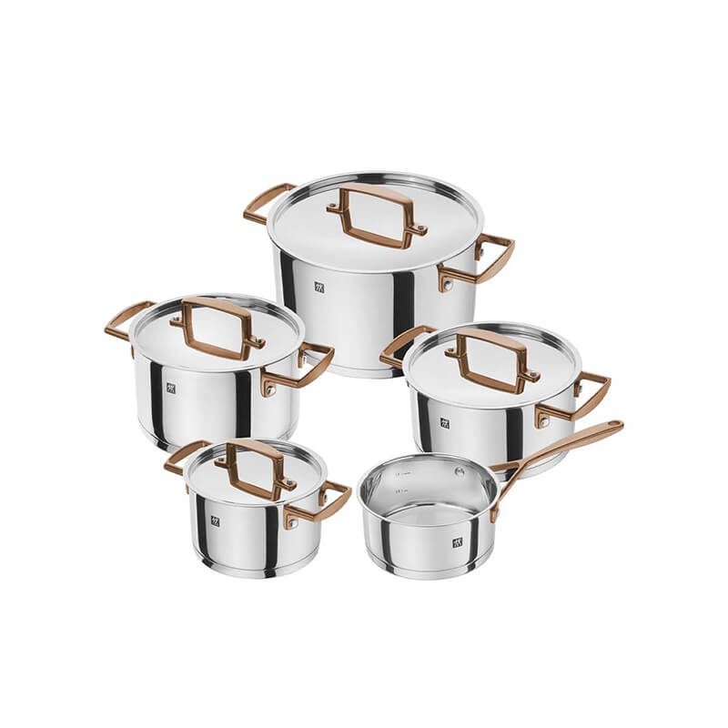 ชุดหม้อสแตนเลส ZWILLING รุ่น Bellasera กระจายความร้อนดี  5 ชิ้น สีเงิน N71170005