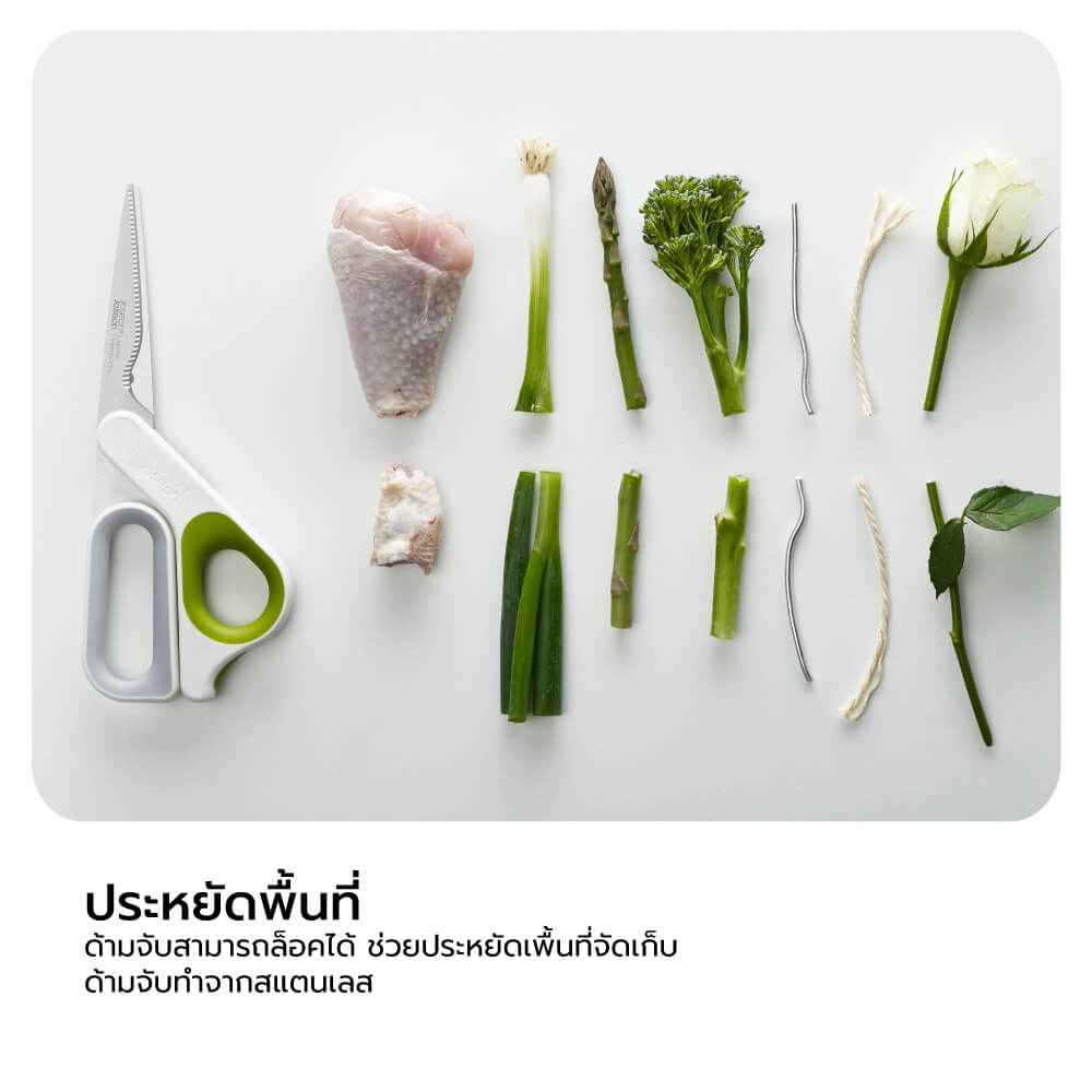 กรรไกรสำหรับตัดอาหาร Joseph Joseph รุ่น PowerGrip ใบมีดสแตนเลสญี่ปุ่น N10302 White/Green
