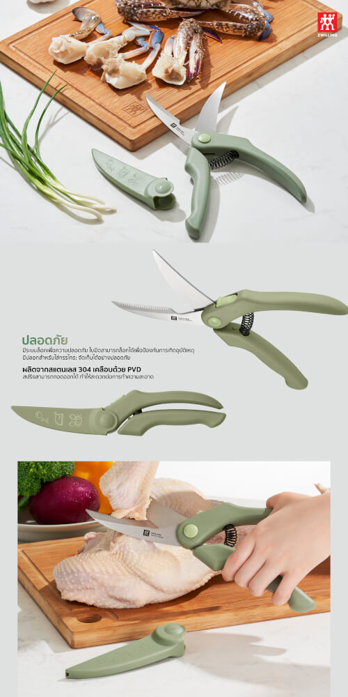 กรรไกรตัดปีก ตัดกิ่งสเตนเลสสตีล รุ่น ZWILLING NOW S สีเขียวมินต์ N1029354