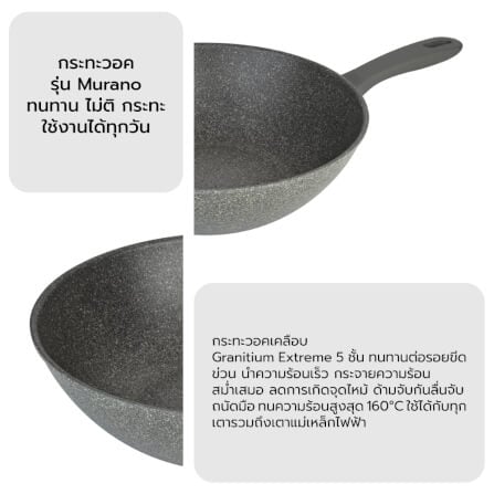 กระทะทรงลึกวอค BALLARINI Non- stick อะลูมิเนี่ยม รุ่นMurano 30 ซม. สีเทา N75002937_3