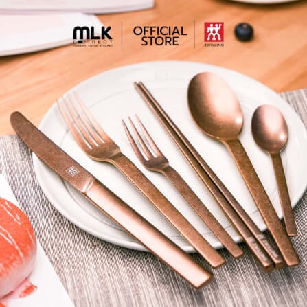ชุดช้อนส้อมตะเกียบสแตนเลสสตีล ทนทาน 24 ชิ้น ZWILLING  สีโรสโกลด์ N07125424_1