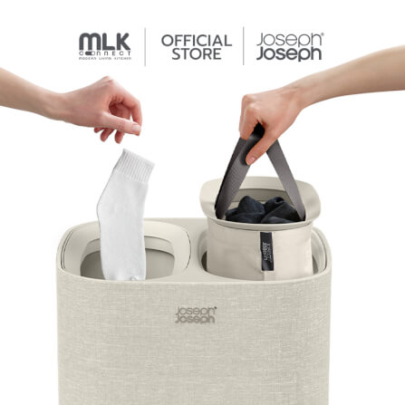 ตะกร้าผ้า 2 ช่อง สำหรับแยกประเภทผ้าหรือสีผ้า Joseph Joseph รุ่น Tota สี Ecru ความจุ 60L N50019_1
