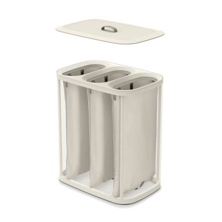 ตะกร้าผ้า 3 ช่อง สำหรับแยกประเภทผ้าหรือสีผ้า Joseph Joseph รุ่น Tota สี Ecru ความจุ 90L N50021_2