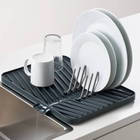 ถาดตากภาชนะพร้อมที่กั้น Joseph Joseph รุ่น Flip-Up สามารถระบายน้ำได้ในตัว สีเทา N85139_3
