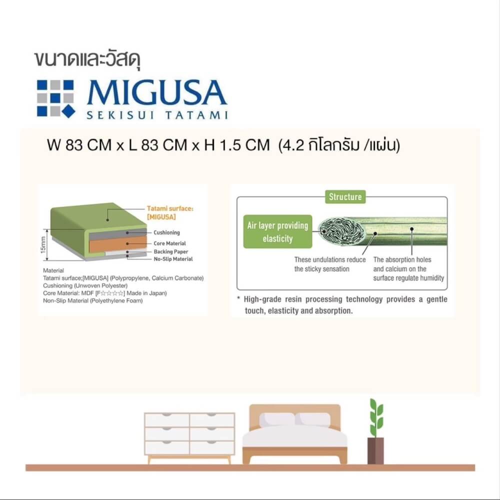 เสื่อทาทามิ MIGUSA TATAMI MESEKI DARK BROWN