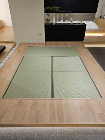 เสื่อทาทามิ HIKIME GREEN WITH BOARDER LATTE BROWN_5