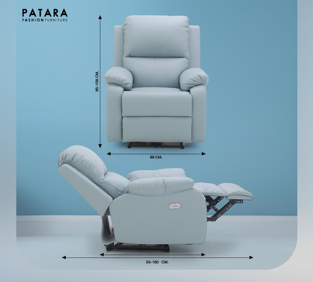 โซฟาปรับไฟฟ้า PATARA รุ่น TITAN สีน้ำเงิน