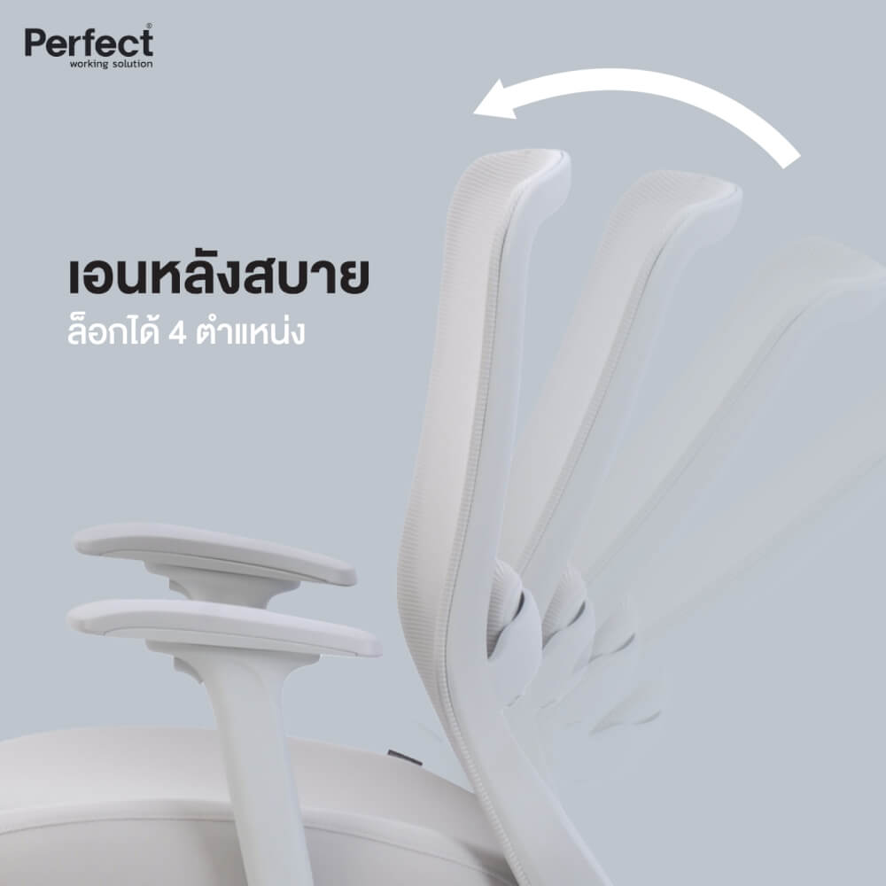 เก้าอี้ทำงานเพื่อสุขภาพ PERFECT รุ่น HIFU/HG สีเทา