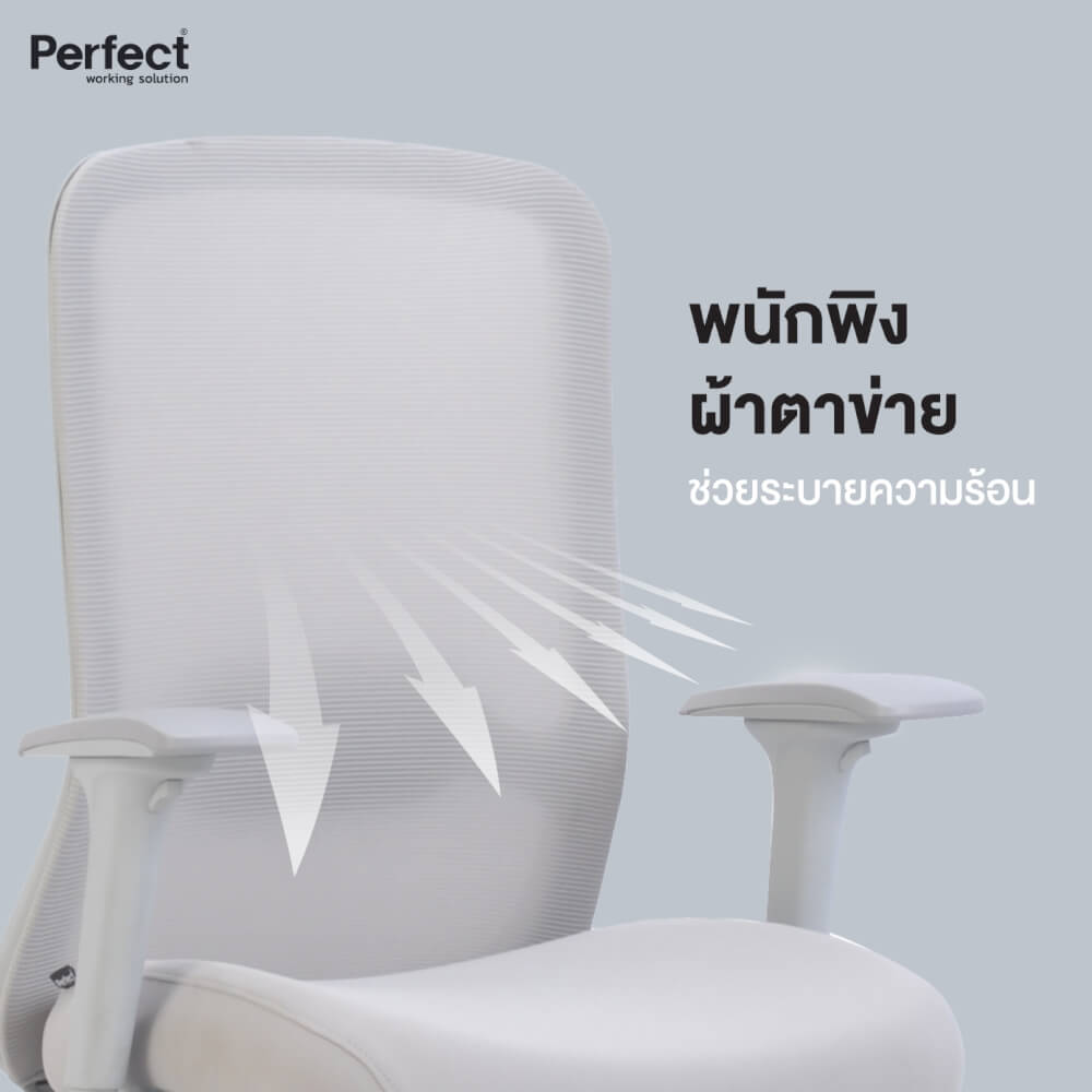 เก้าอี้ทำงานเพื่อสุขภาพ PERFECT รุ่น HIFU/HG สีเทา