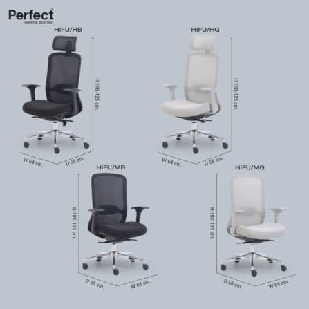 เก้าอี้ทำงานเพื่อสุขภาพ PERFECT รุ่น HIFU/MG สีเทา_1