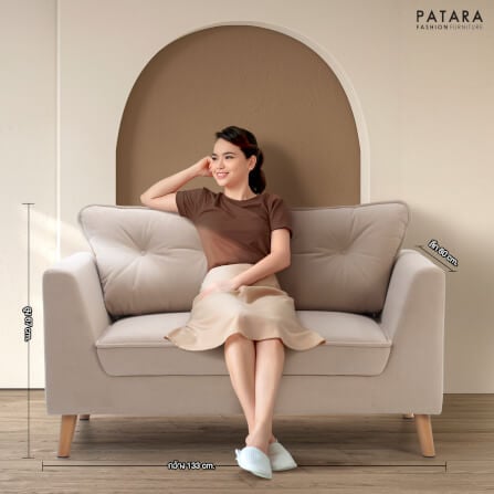 โซฟามินิมอล PATARA รุ่น MOCHI 2 ที่นั่ง สีครีม_7