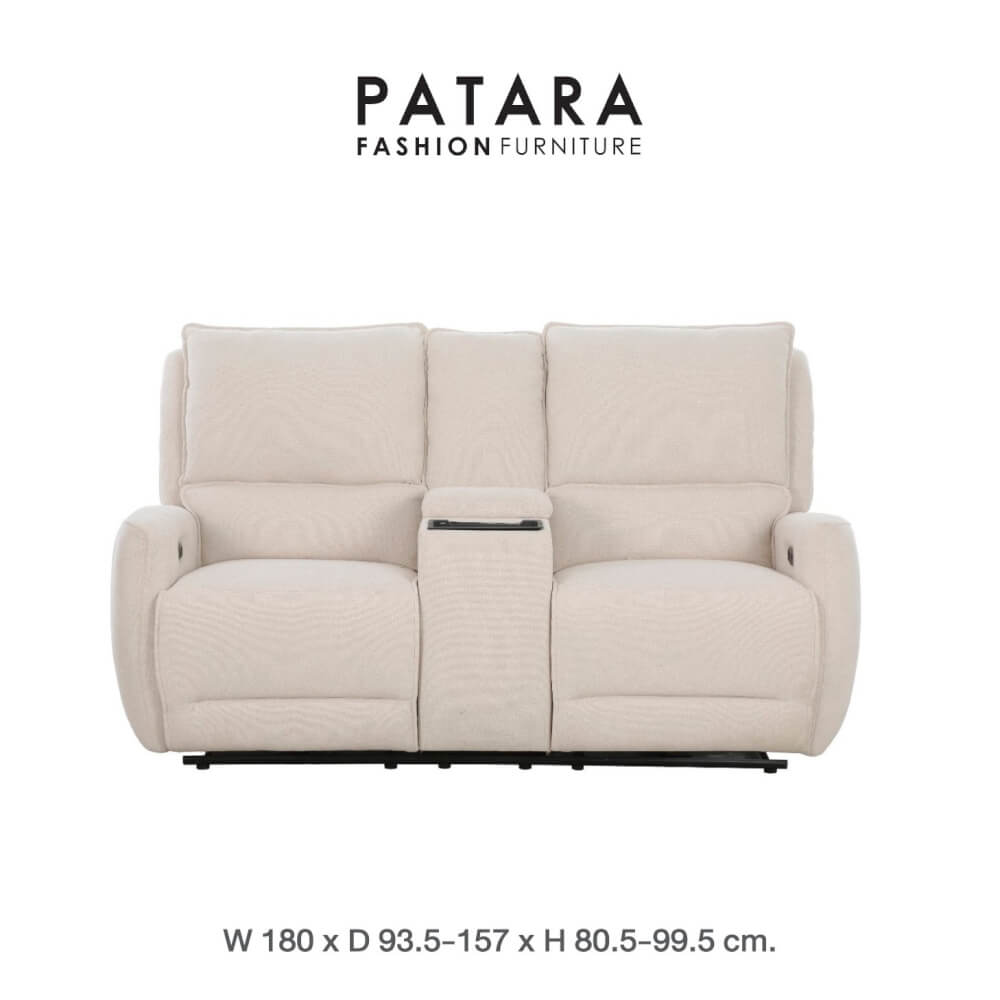 โซฟาปรับไฟฟ้า 2 ที่นั่ง PATARA รุ่น TWINS สีครีม