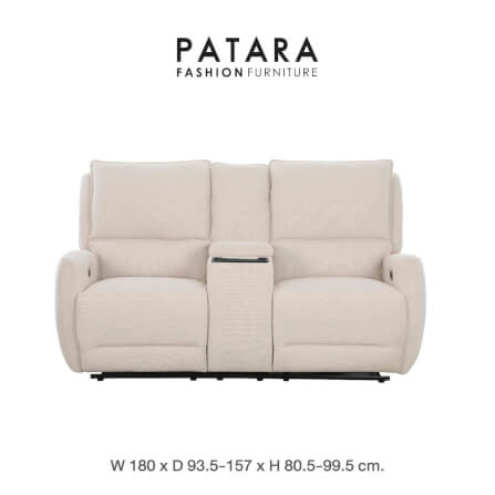 โซฟาปรับไฟฟ้า 2 ที่นั่ง PATARA รุ่น TWINS สีครีม_0