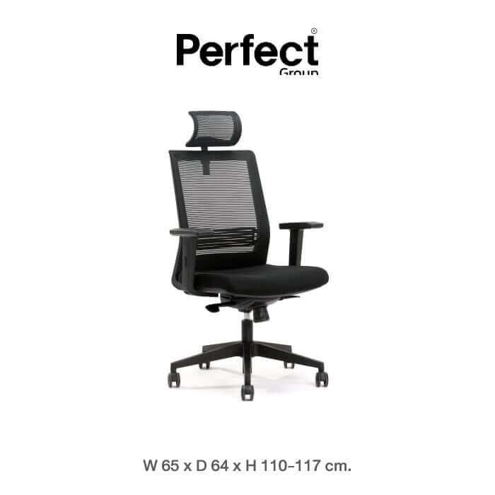 เก้าอี้ทำงานเพื่อสุขภาพ Perfect รุ่น 6042A สีดำ