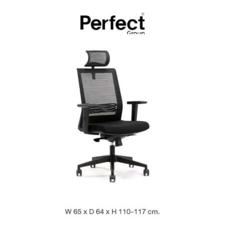 เก้าอี้ทำงานเพื่อสุขภาพ Perfect รุ่น 6042A สีดำ