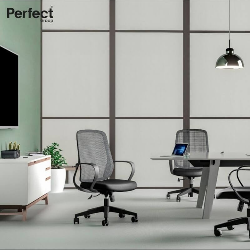 เก้าอี้ทำงานเพื่อสุขภาพ Perfect รุ่น CIRCLE สีดำ ตัวกลาง