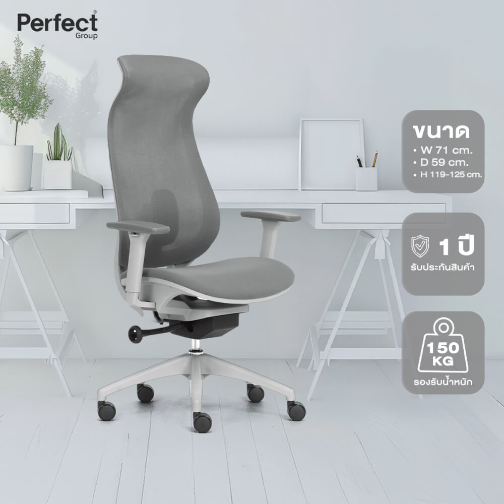 เก้าอี้ทำงานเพื่อสุขภาพ Perfect รุ่น 6237A-HS สีเทา_7
