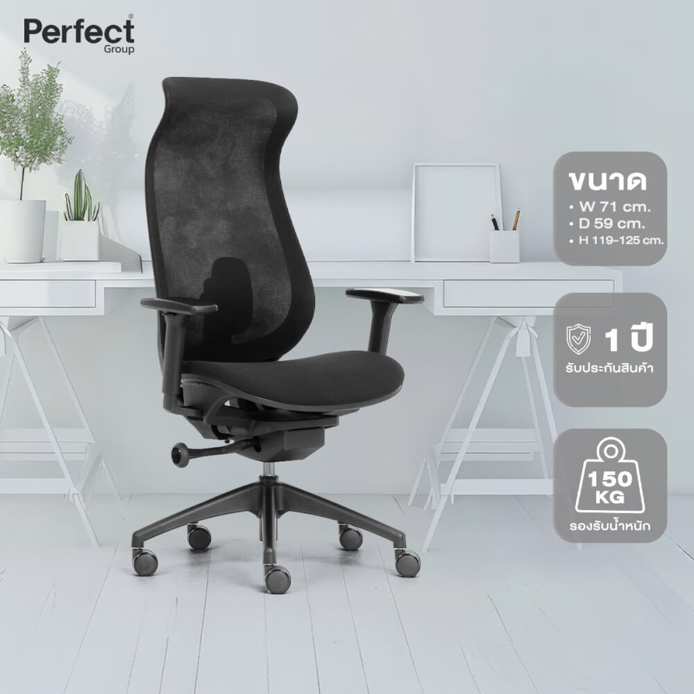 เก้าอี้ทำงานเพื่อสุขภาพ Perfect รุ่น 6237A สีดำ_7