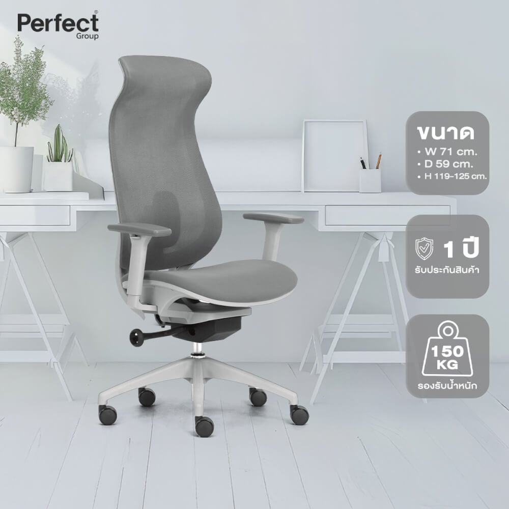 เก้าอี้ทำงานเพื่อสุขภาพ Perfect รุ่น 6237A-HS สีเทา_8