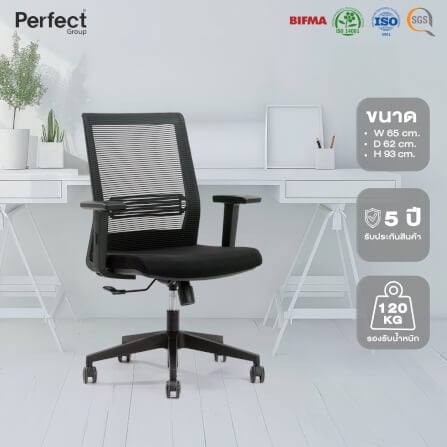 เก้าอี้ทำงานเพื่อสุขภาพ Perfect รุ่น 6042B สีดำ_6