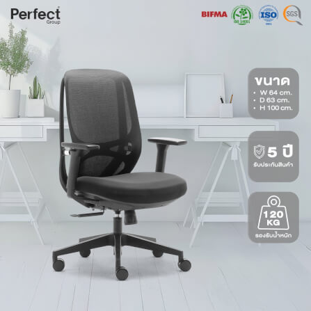 เก้าอี้ทำงานเพื่อสุขภาพ Perfect รุ่น 6231B สีดำ_7