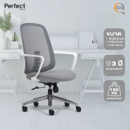 เก้าอี้ทำงานเพื่อสุขภาพ Perfect DRAGONFLY SERIES  รุ่น 501 สีเทา ตัวกลาง_7