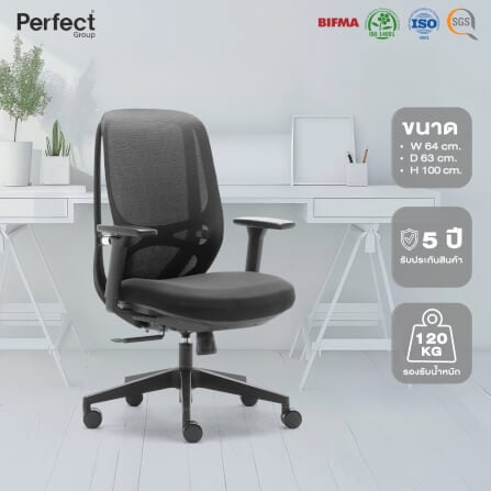เก้าอี้ทำงานเพื่อสุขภาพ Perfect รุ่น 6231B สีดำ_8