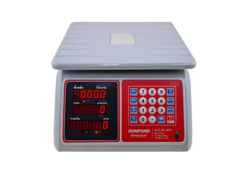 เครื่องชั่งน้ำหนักคำนวณราคา กันน้ำ SUNFORD ACS-30-JE81