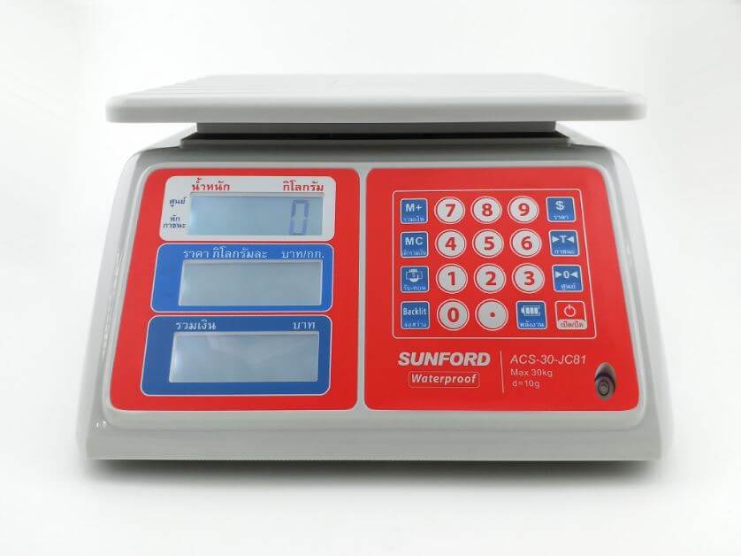 เครื่องชั่งน้ำหนักคำนวณราคา กันน้ำ SUNFORD ACS-30-JC81