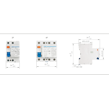 เบรคเกอร์กันดูด 25 แอมป์ 3P+N 4 โพล 30MA 10KA CHINT RCCB NL210 TYPE B (FOR EV)_4