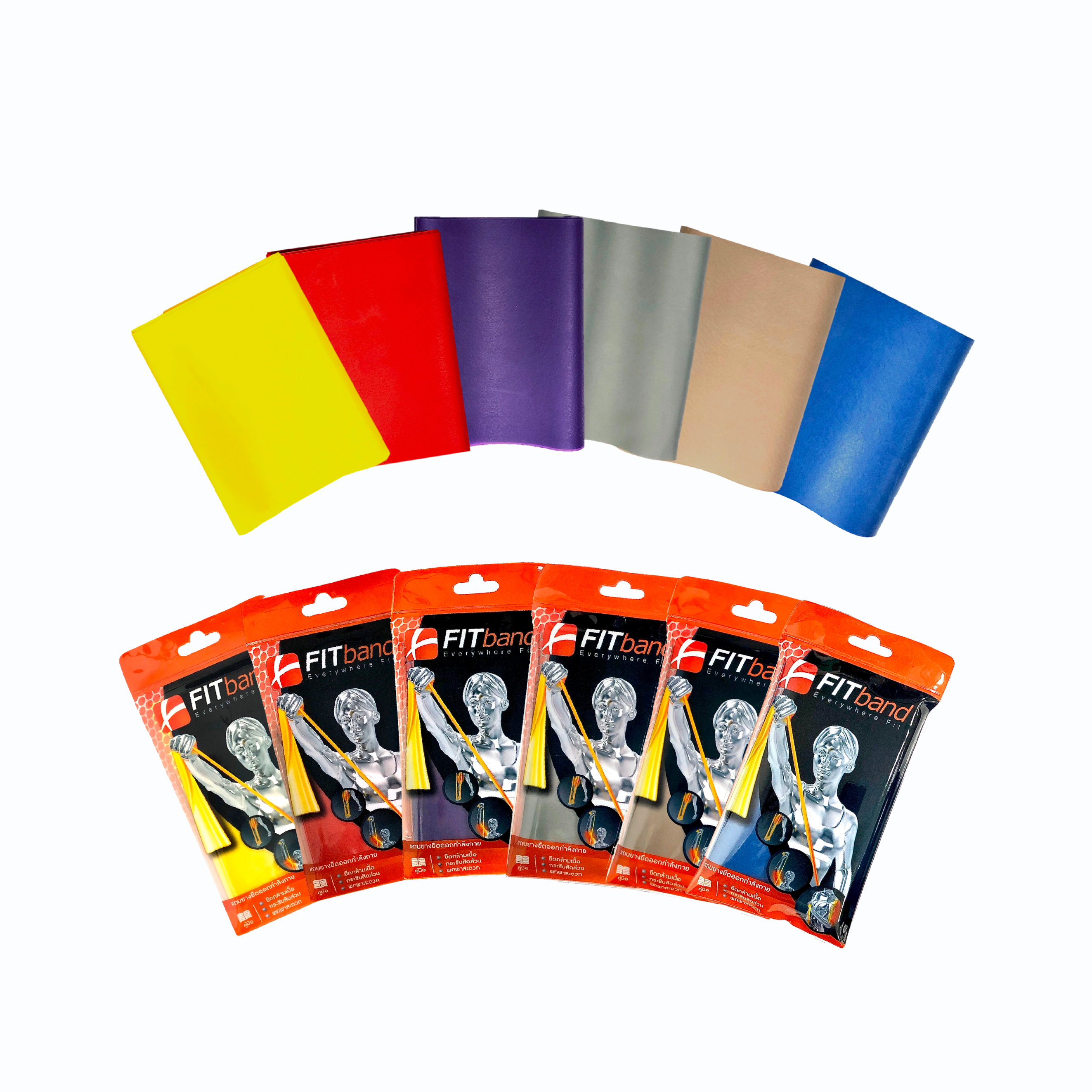 แถบยางยืดออกกำลังกาย FITBAND ระดับ 4 แรงต้าน 3.0-6.0 กิโลกรัม_2