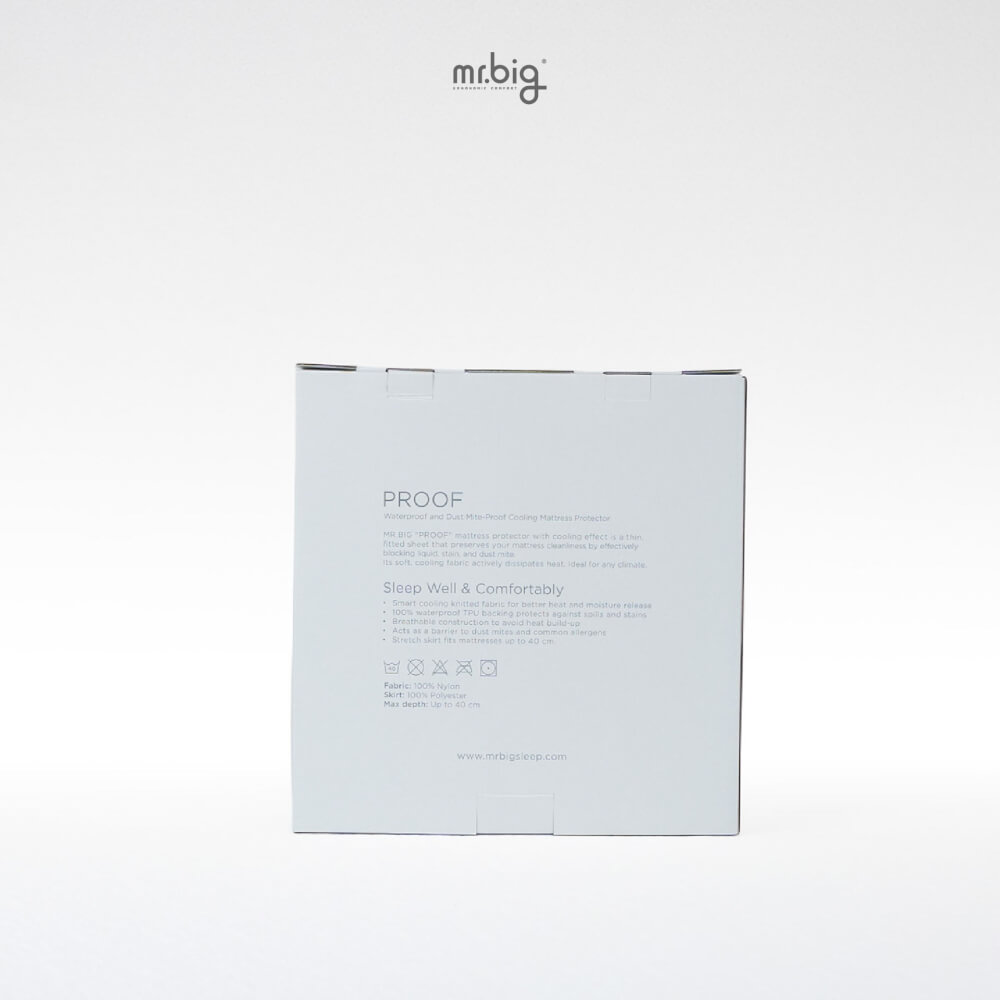 แผ่นรองกันเปื้อน 3 ฟุต MR.BIG กันน้ำ 100% ระบายอากาศ ป้องกันไรฝุ่น สีขาว