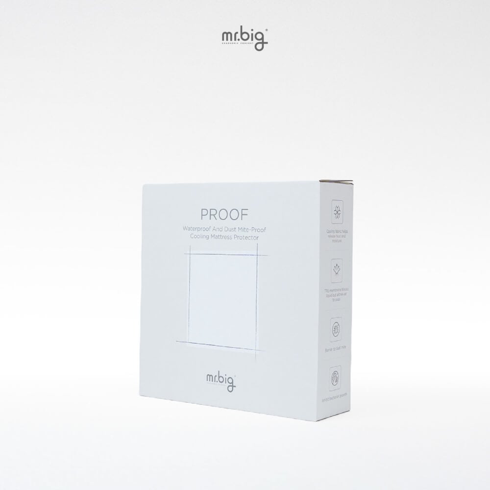 แผ่นรองกันเปื้อน 3.5 ฟุต MR.BIG กันน้ำ 100% ระบายอากาศ ป้องกันไรฝุ่น สีขาว