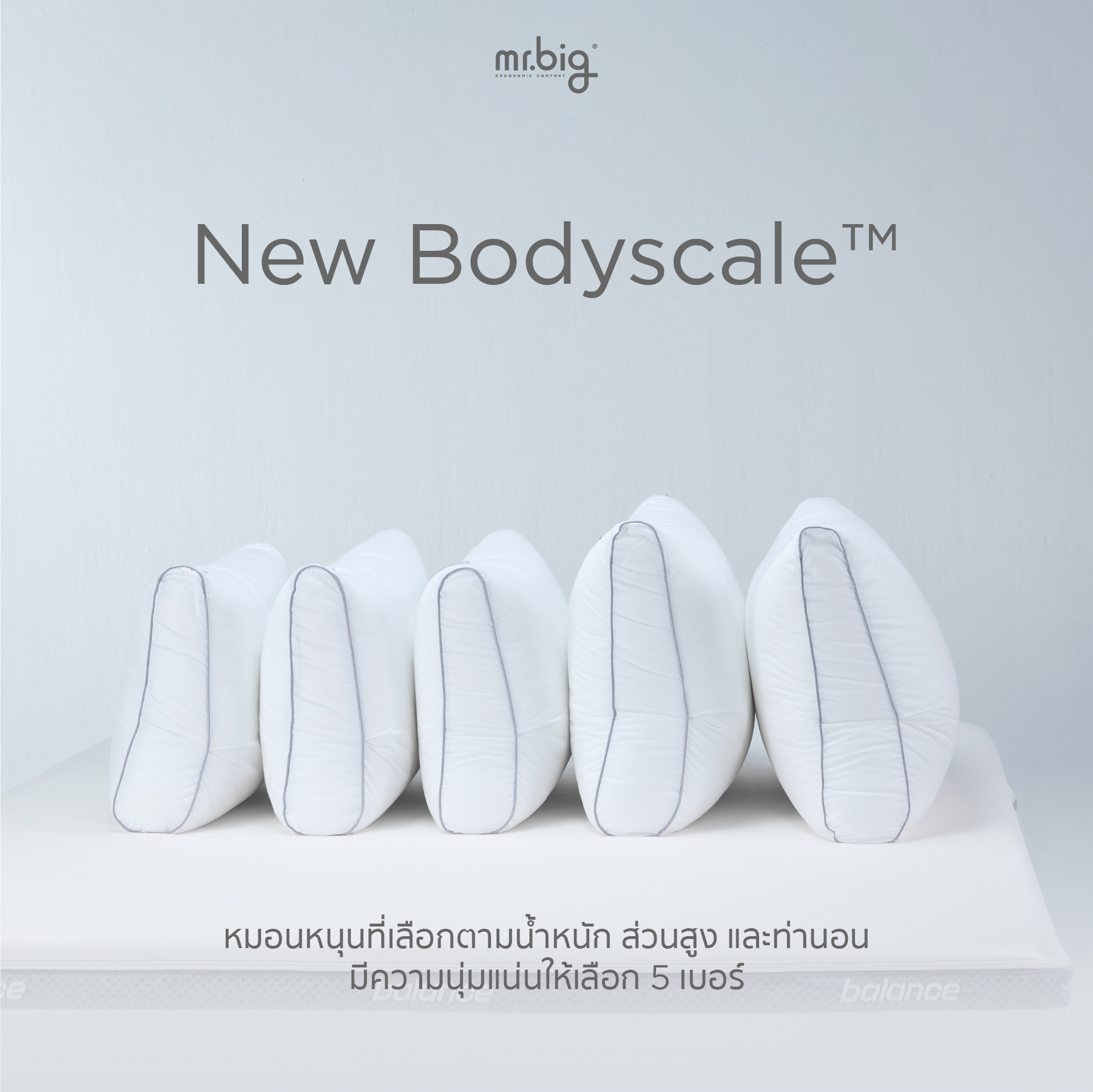 หมอนหนุน ERGONOMIC MR.BIG รุ่น NEW BODYSCALE PILLOW NO.2 สีขาว_3