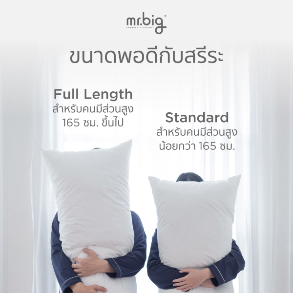 หมอนบอดี้ mr.big หมอนกอด Ergonomic 20x50 นิ้ว สีขาว_6