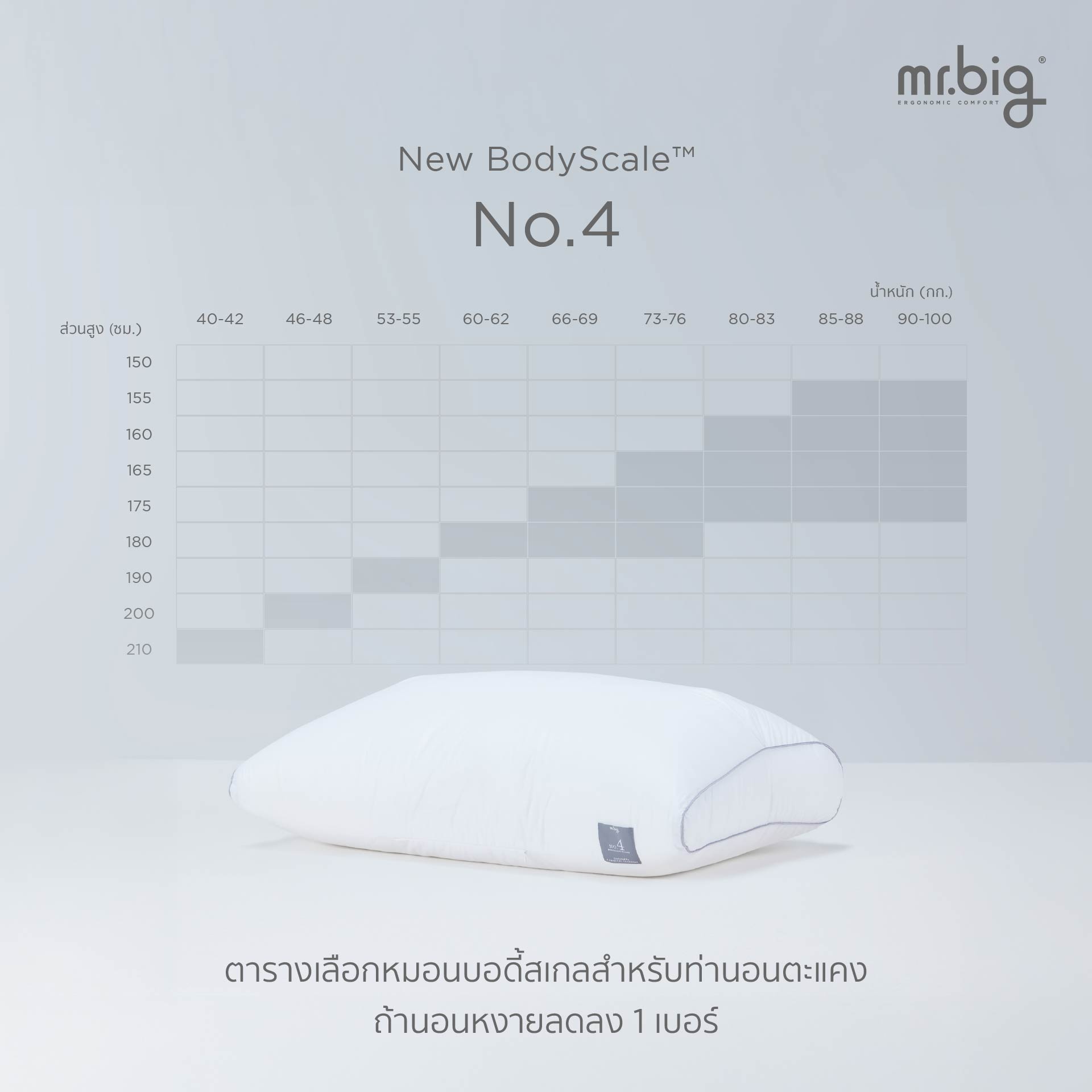หมอนหนุน ERGONOMIC MR.BIG รุ่น NEW BODYSCALE PILLOW NO.4 สีขาว_7
