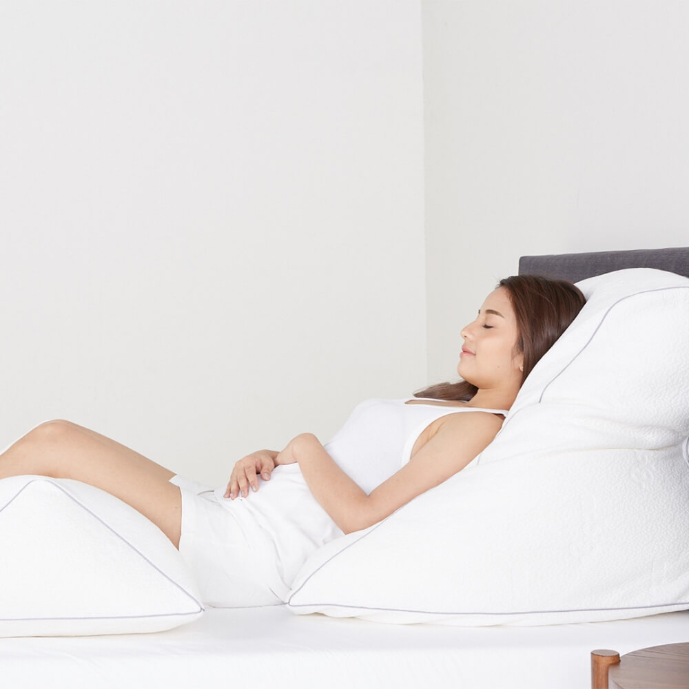 เช็ตหมอน mr.big Gerd Pillow เเละ Leg Pillow ชุดหมอนป้องกันอาการกรดไหลย้อน สีขาว