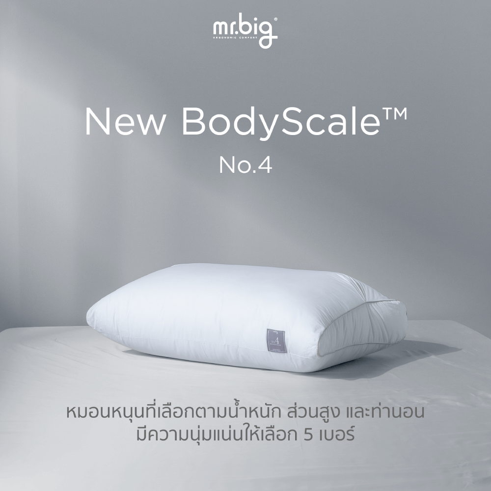 หมอนหนุน mr.big รุ่น New BodyScale Pillow No.4 สีขาว