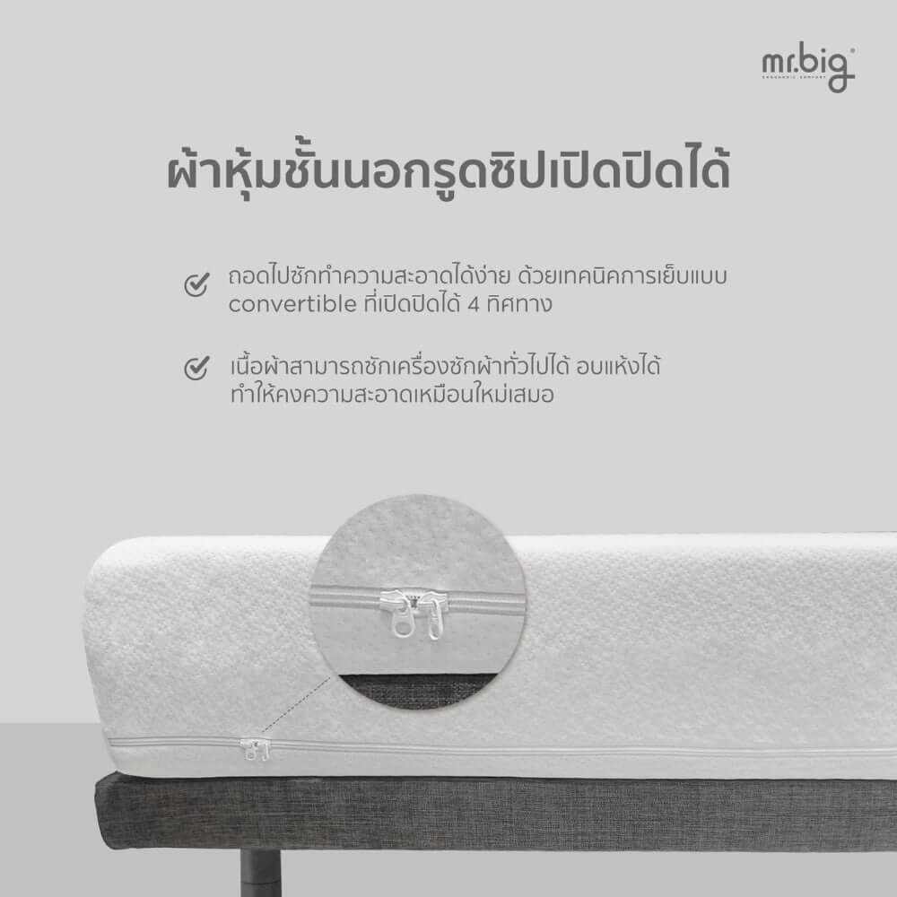 ที่นอน 5 ฟุต mr.big Figured™ Three สีขาว ที่นอนสำหรับคนไซซ์ปานกลาง