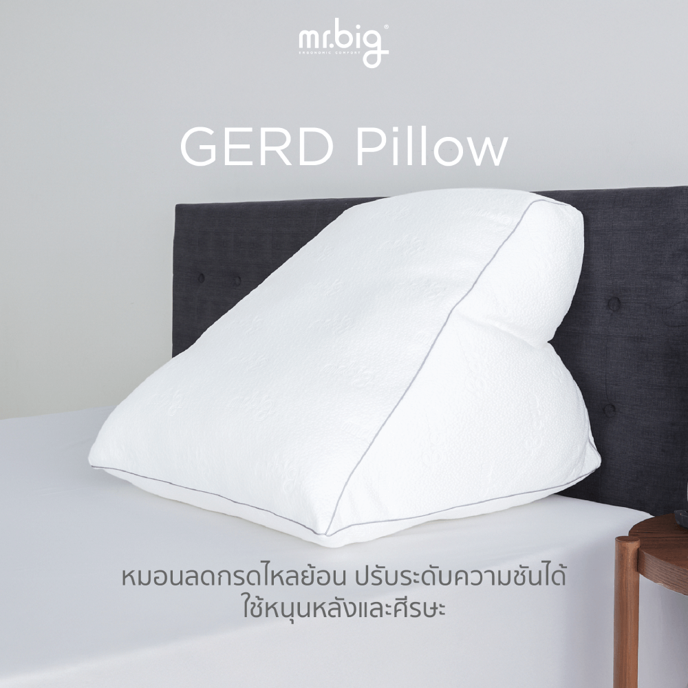 หมอนหนุน mr.big รุ่น Gerd หมอนกันกรดไหลย้อน สีขาว