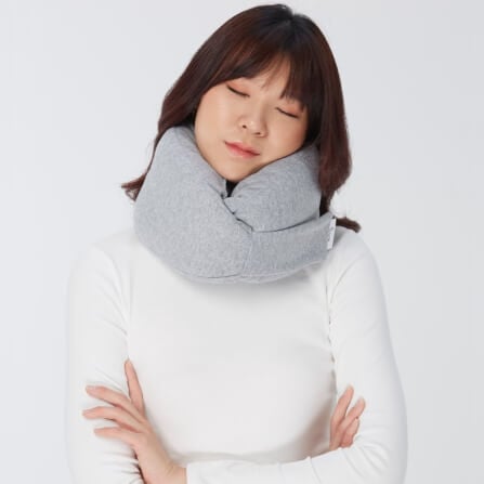 หมอนรองคอ สีเทา (L) หมอนรองคอ mr.big Travel Pillow Grey (L)_2