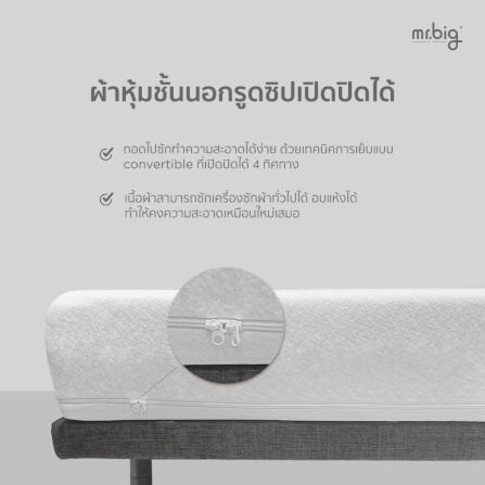 ที่นอน 5 ฟุต mr.big Figured™ Three สีขาว ที่นอนสำหรับคนไซซ์ปานกลาง_5