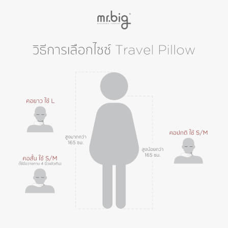 หมอนรองคอ สีเทา (L) หมอนรองคอ mr.big Travel Pillow Grey (L)_7