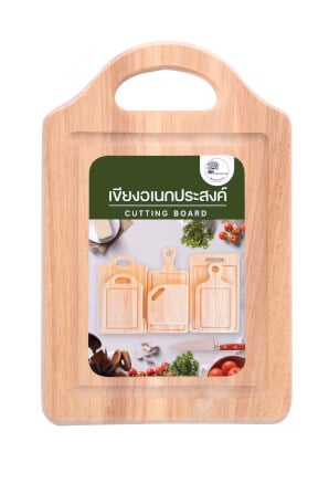 เขียงไม้ยางพารา ลิงโก้ จัมพ์, มือจับโค้ง, 8x12 นิ้ว_0