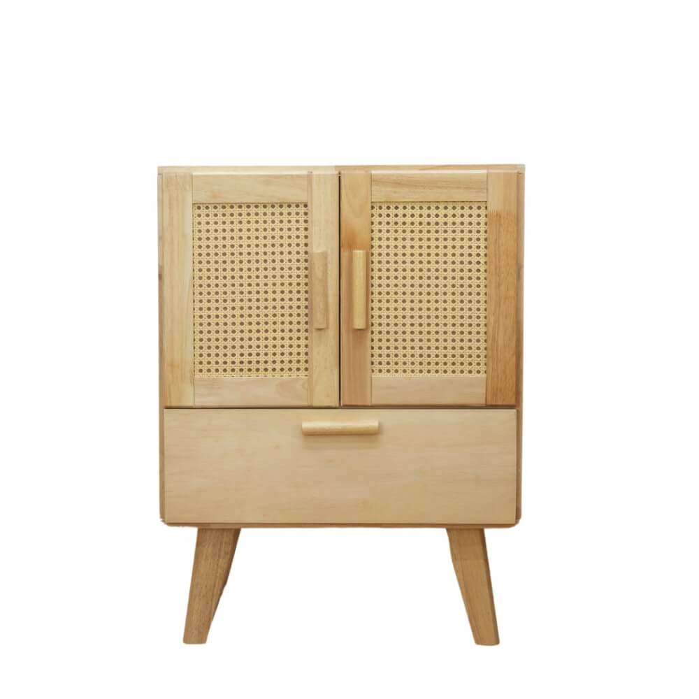 ตู้เตี้ยอเนกประสงค์ EVERGREEN FURNITURE . G-648-2-2 รุ่นหวาย ขนาด 60X40X80ซม. สีธรรมชาติ