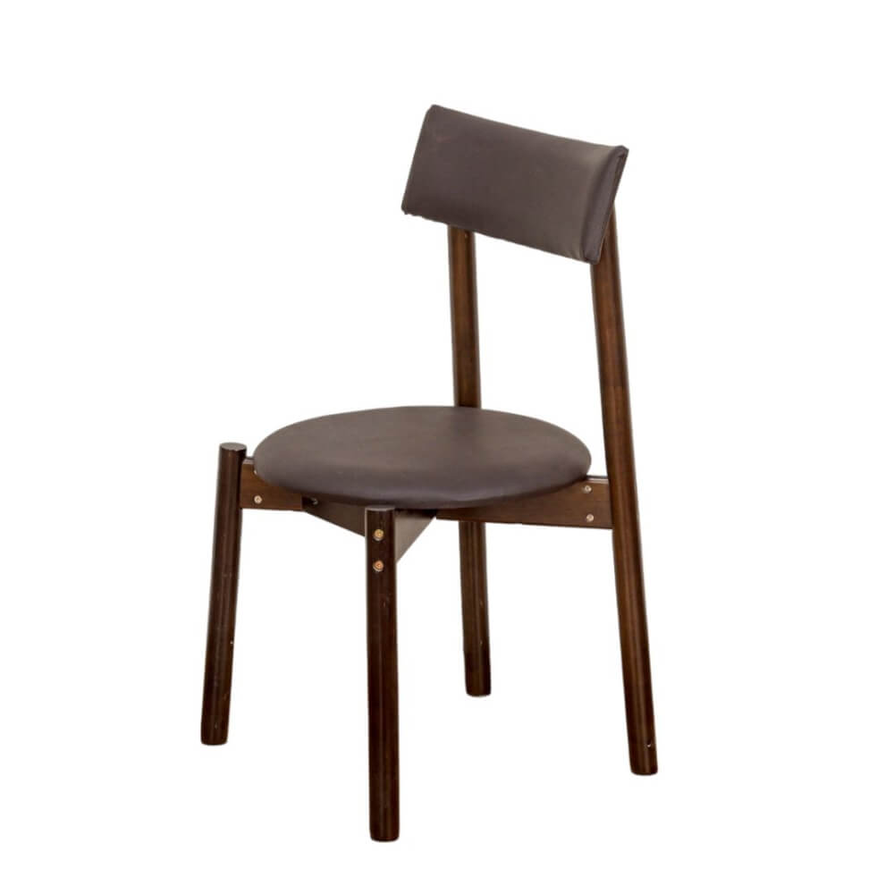 เก้าอี้ทานข้าวไม้ยางพารา EVERGREEN FURNITURE PLUS CHAIR 43X45X88 CM สีไม้เข้ม เบาะหนังพียู
