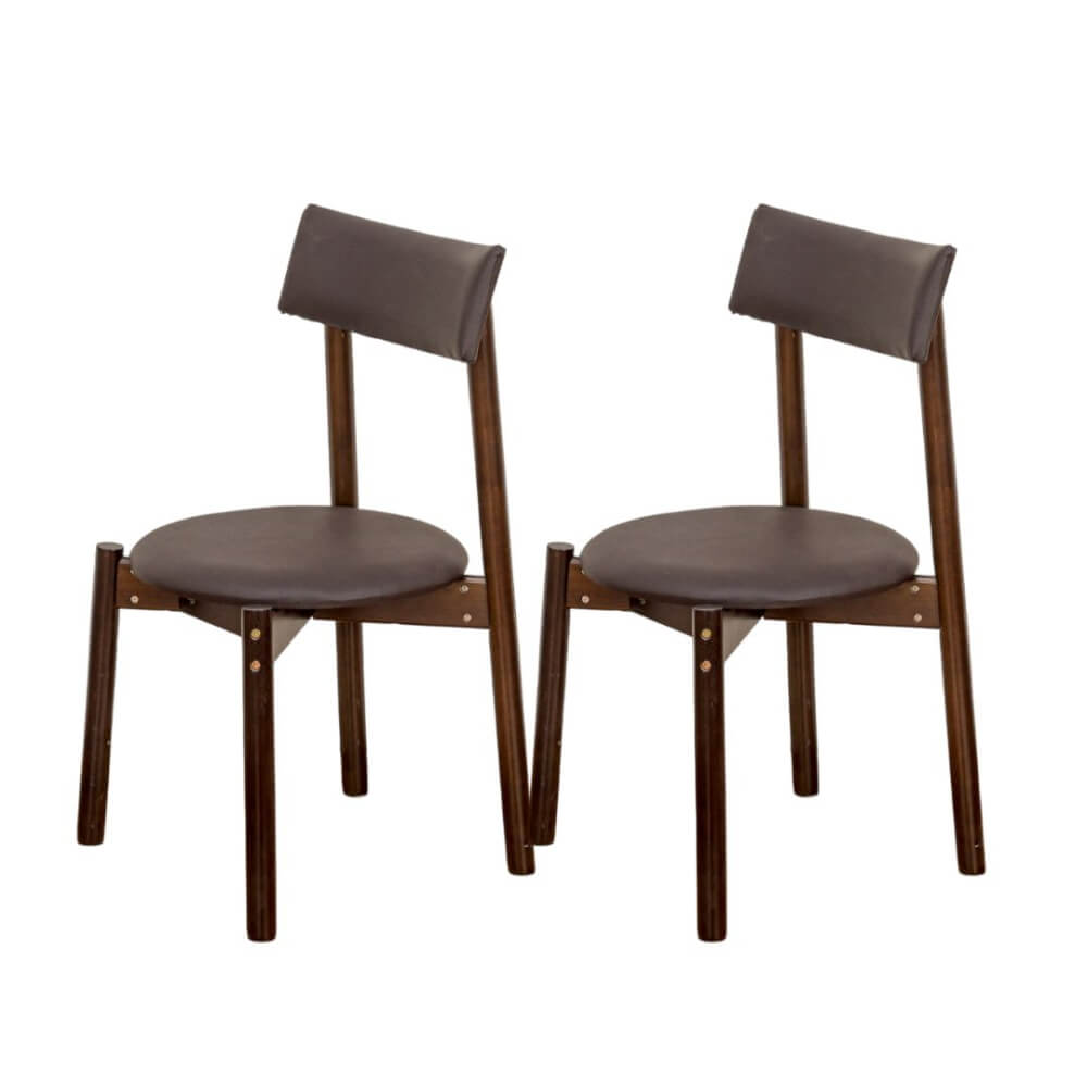 เก้าอี้ทานข้าวไม้ยางพารา EVERGREEN FURNITURE PLUS CHAIR 43X45X88 CM สีไม้เข้ม 2ตัว / กล่อง
